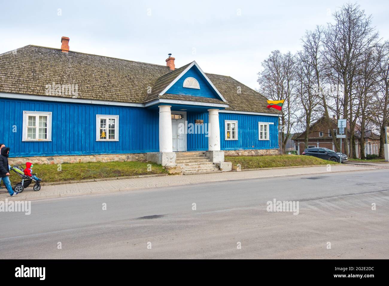 Trakai, Lithuania - February 16, 2020: The old post office building in Trakai, Vilnius County, Lithuania. Stock Photo