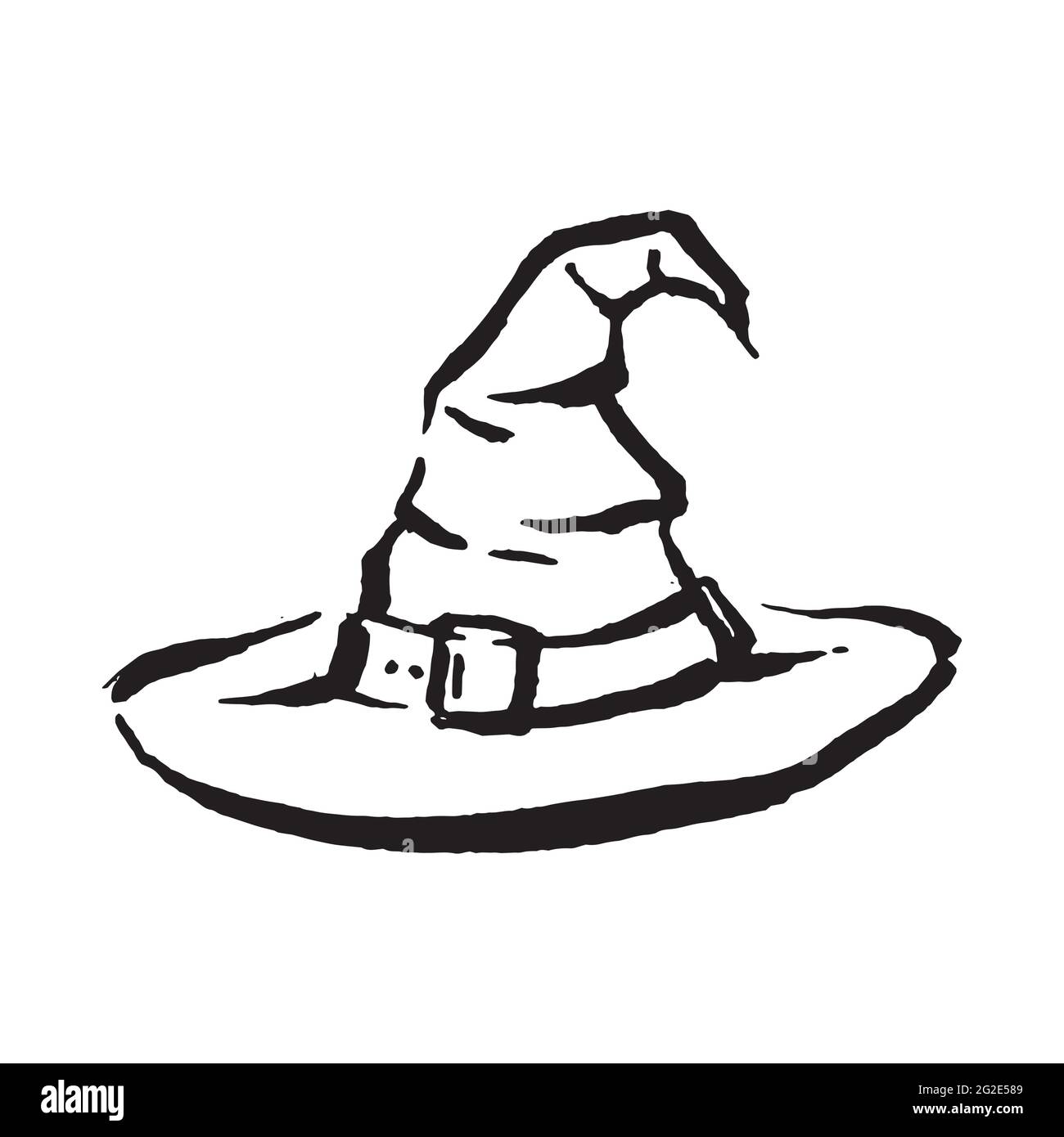 Occult mystic witch hat for witchcraft hand drawn icon illustration Stock  Vector Image & Art - Alamy