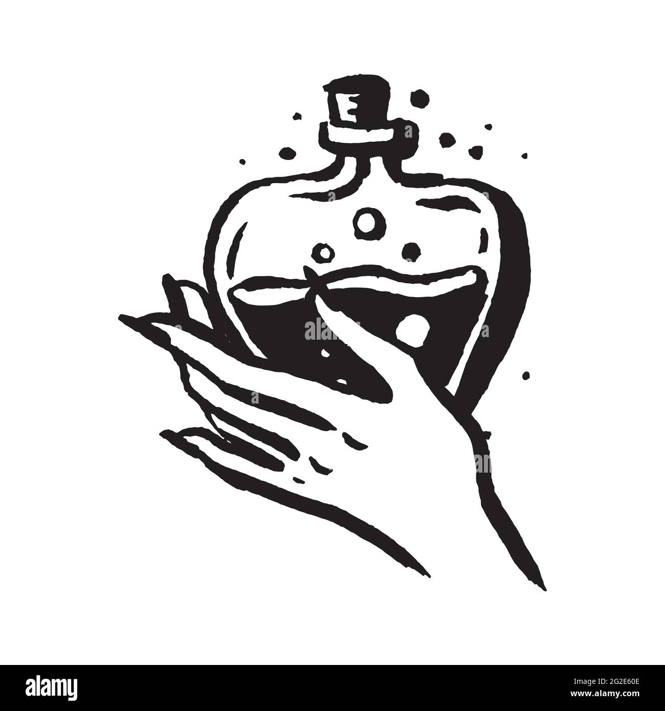 Vintage poison bottle illustration Black and White Stock Photos ...