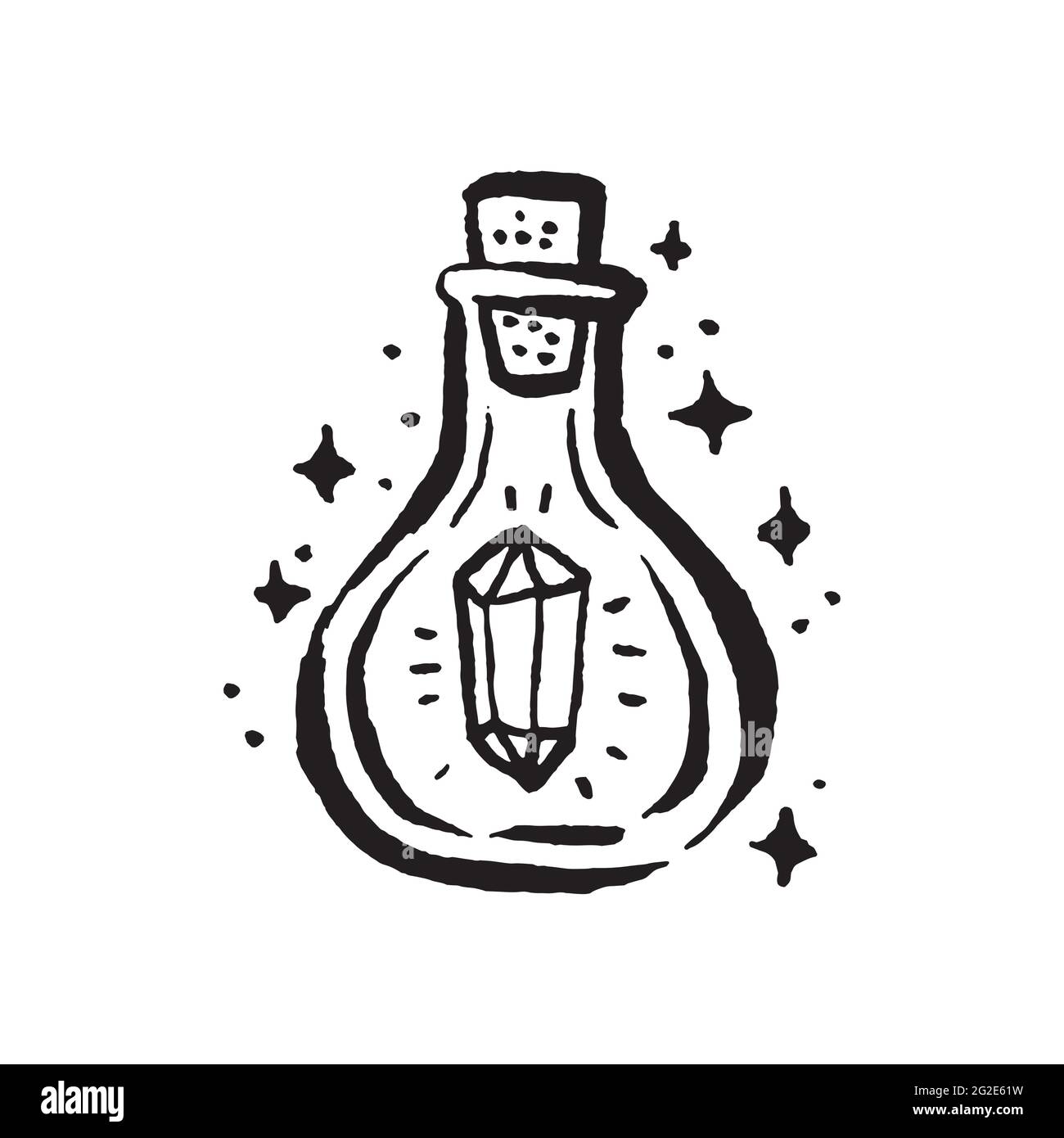 Vintage science bottle drawing Black and White Stock Photos & Images ...