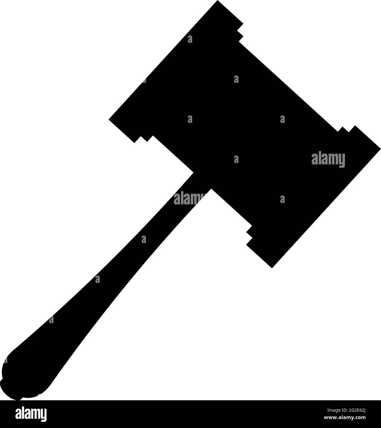 Vector illustration of black silhouette of mallet of judge Stock Vector