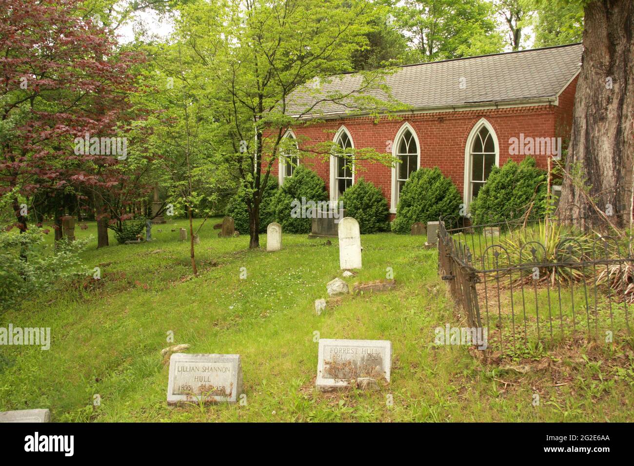 The 19th century Virginia's Chapel, WV, USA. Small cemetery holding the