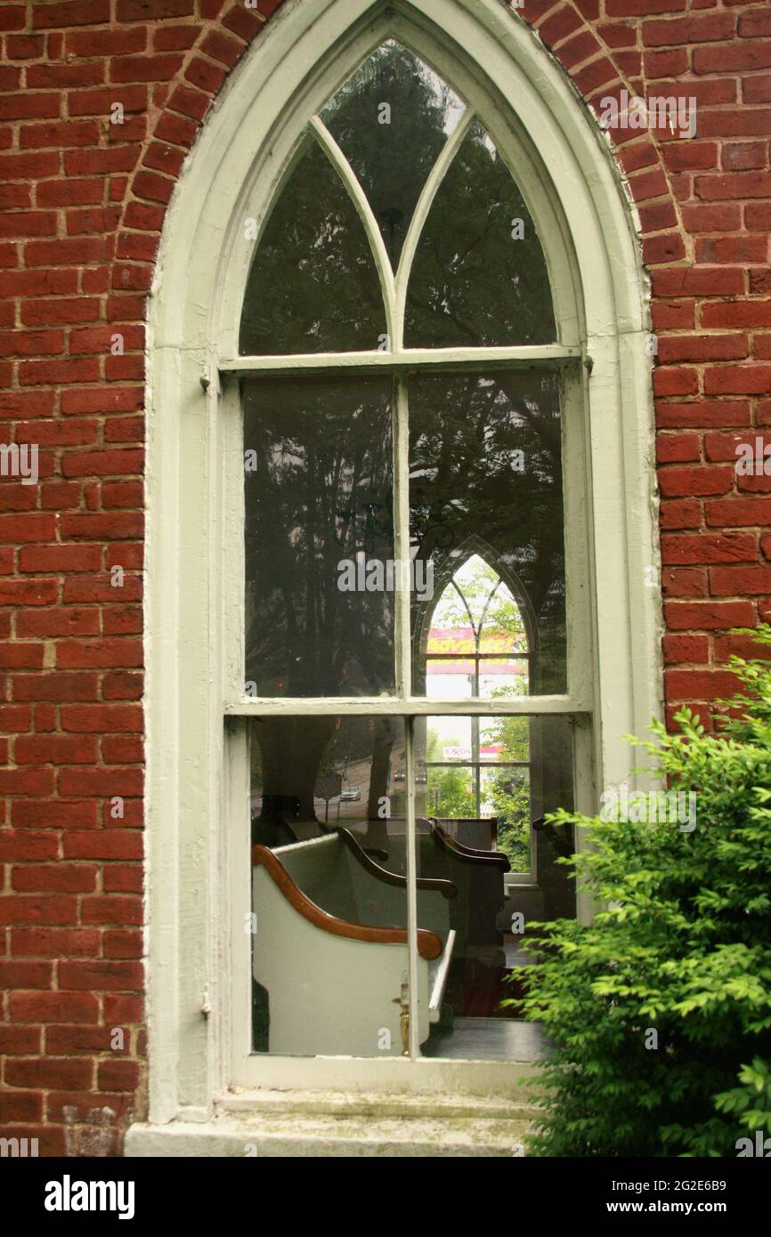 The 19th century Virginia's Chapel, WV, USA. View of the interior of