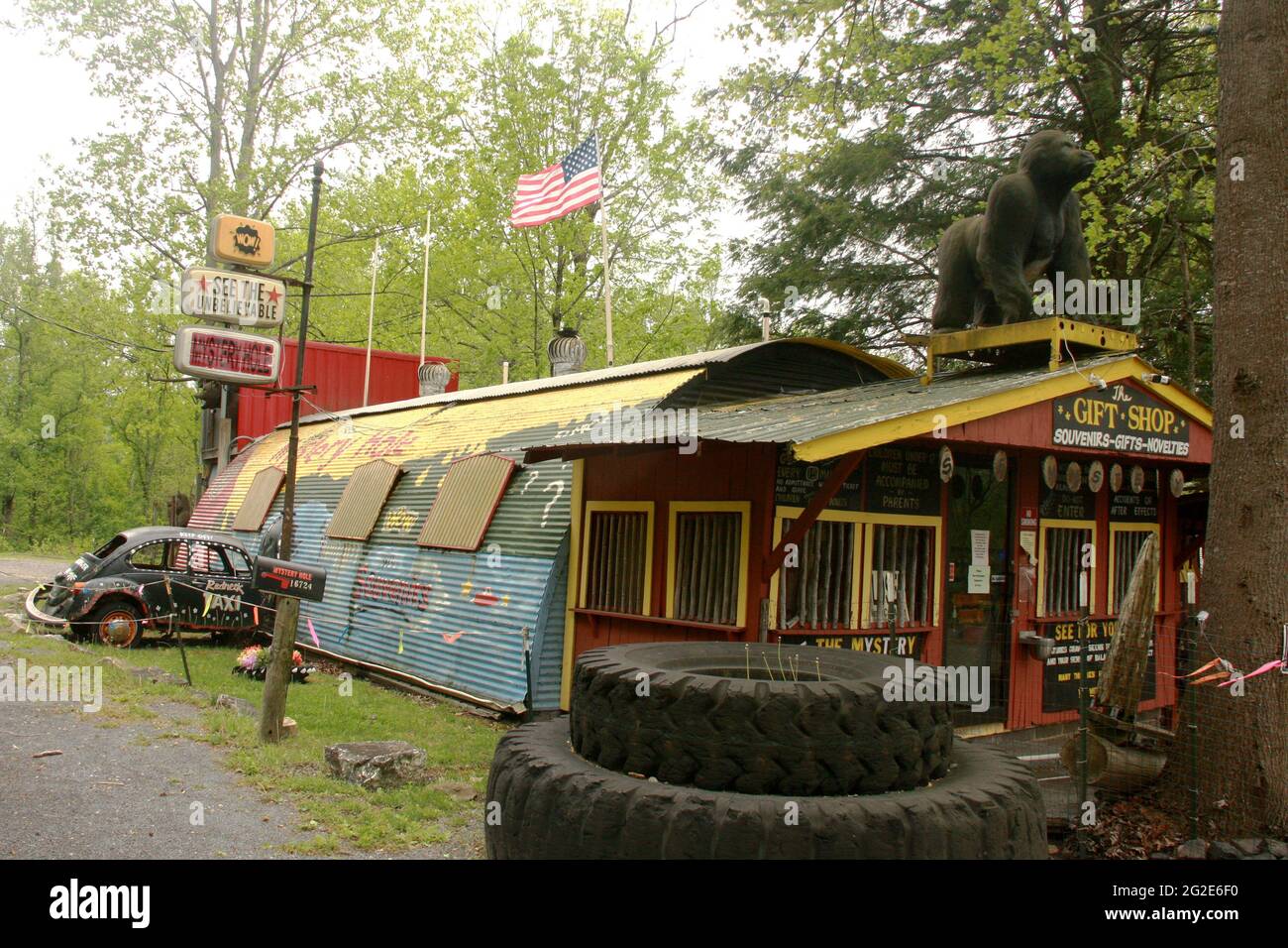 The Mystery Hole, roadside attraction in West Virginia, USA Stock Photo