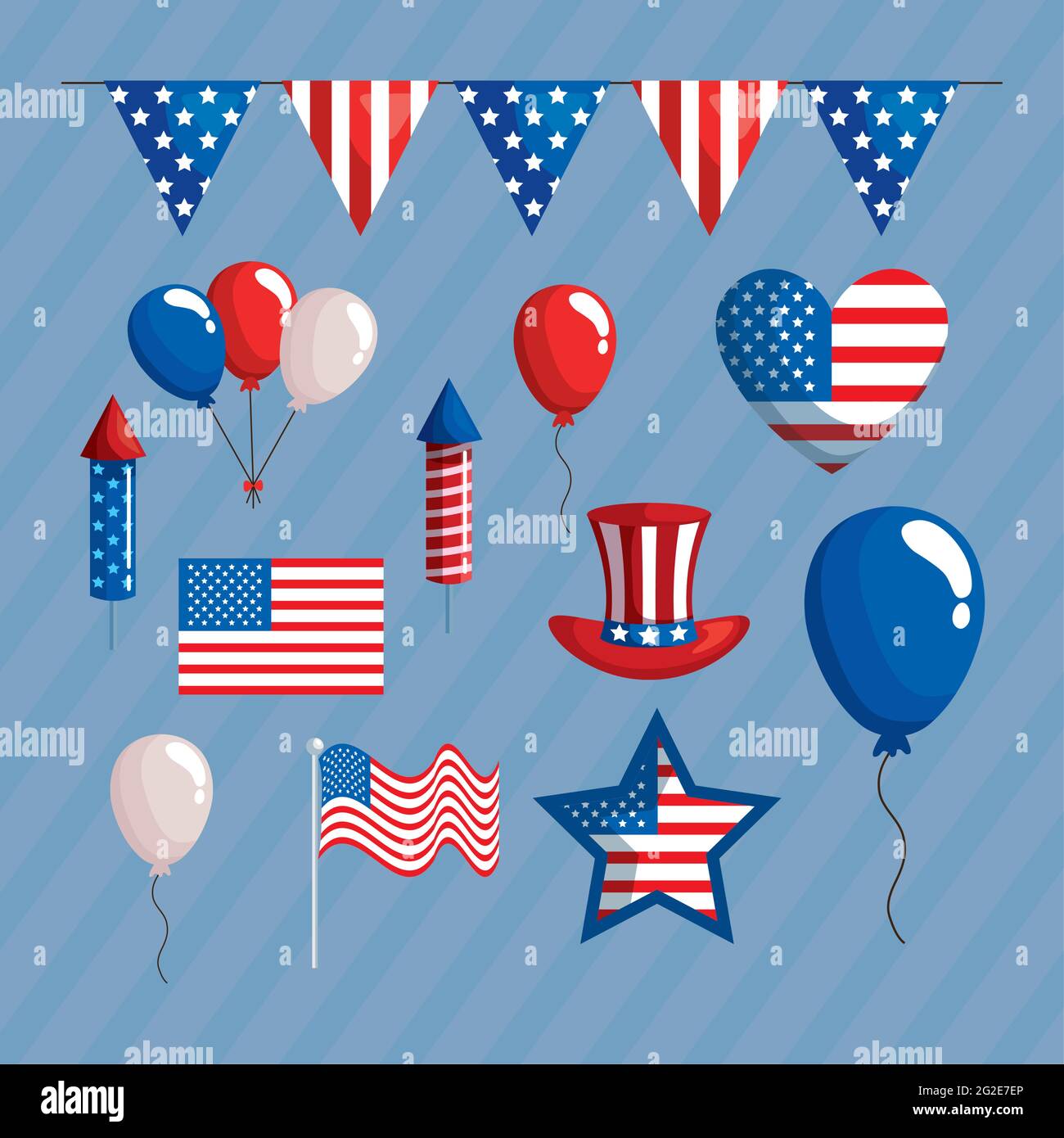 Independence day icon collection Stock Vector