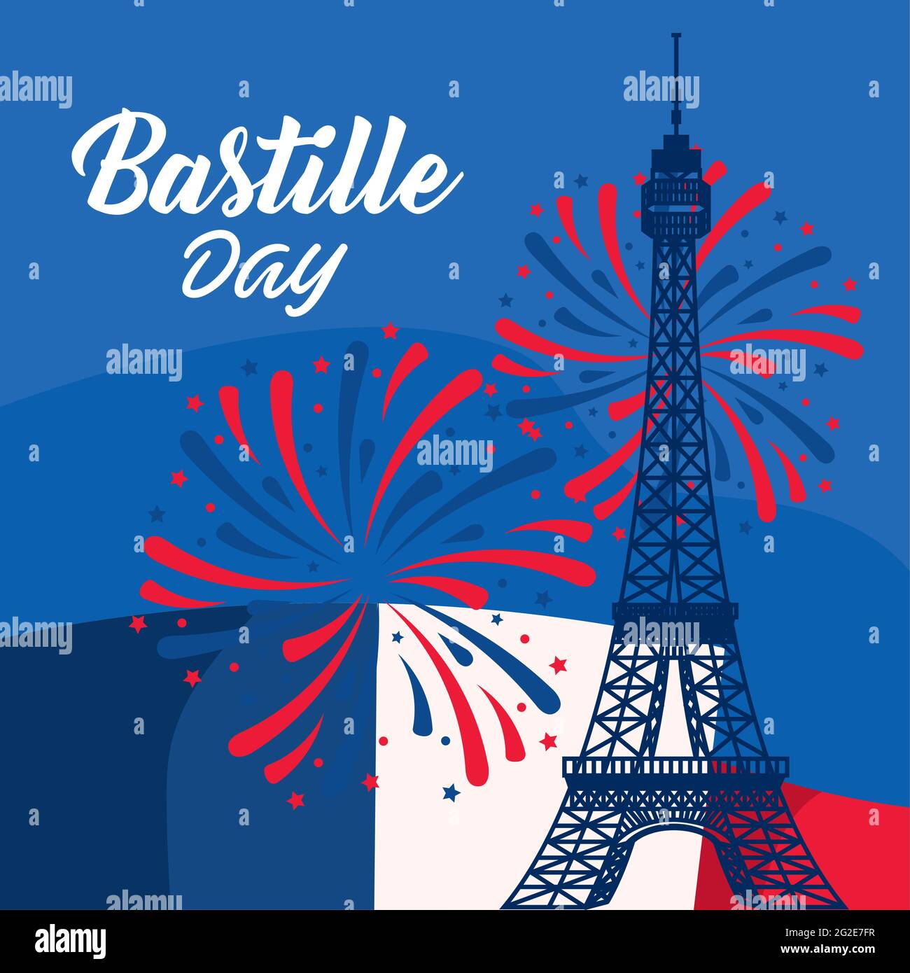 Bastille day eiffel tower Stock Vector