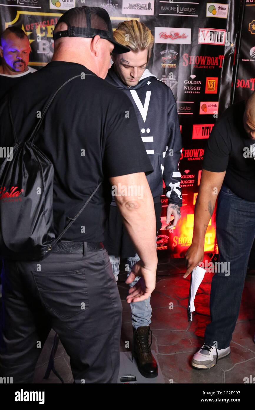 Atlantic City, NJ, USA. 10th June, 2021. Aaron Carter at Celebrity Boxing weigh in at The Show Boat Hotel in Atlantic City New Jersey June 10, 2021 Credit: Star Shooter/Media Punch/Alamy Live News Stock Photo