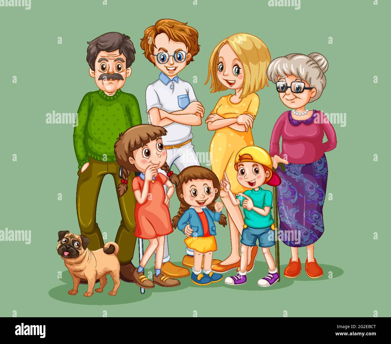 Happy family member cartoon character illustration Stock Vector Image ...