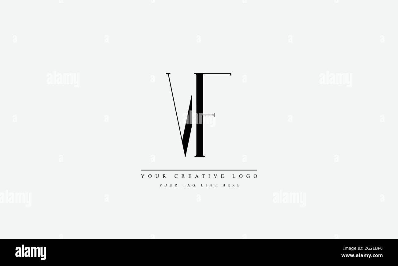 Letter Logo Design with Creative Modern Trendy Typography VF FV Stock Vector