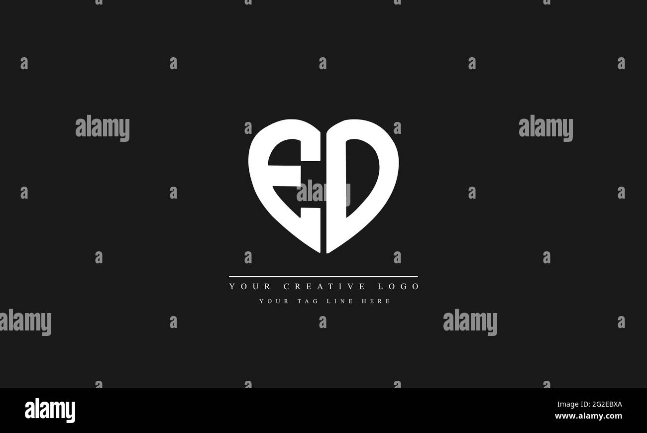 Letter Logo Design with Creative Modern Trendy Typography ED DE Stock Vector