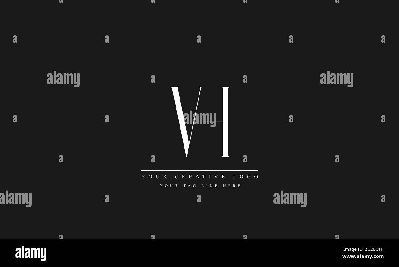 Letter Logo Design with Creative Modern Trendy Typography VH HV Stock Vector