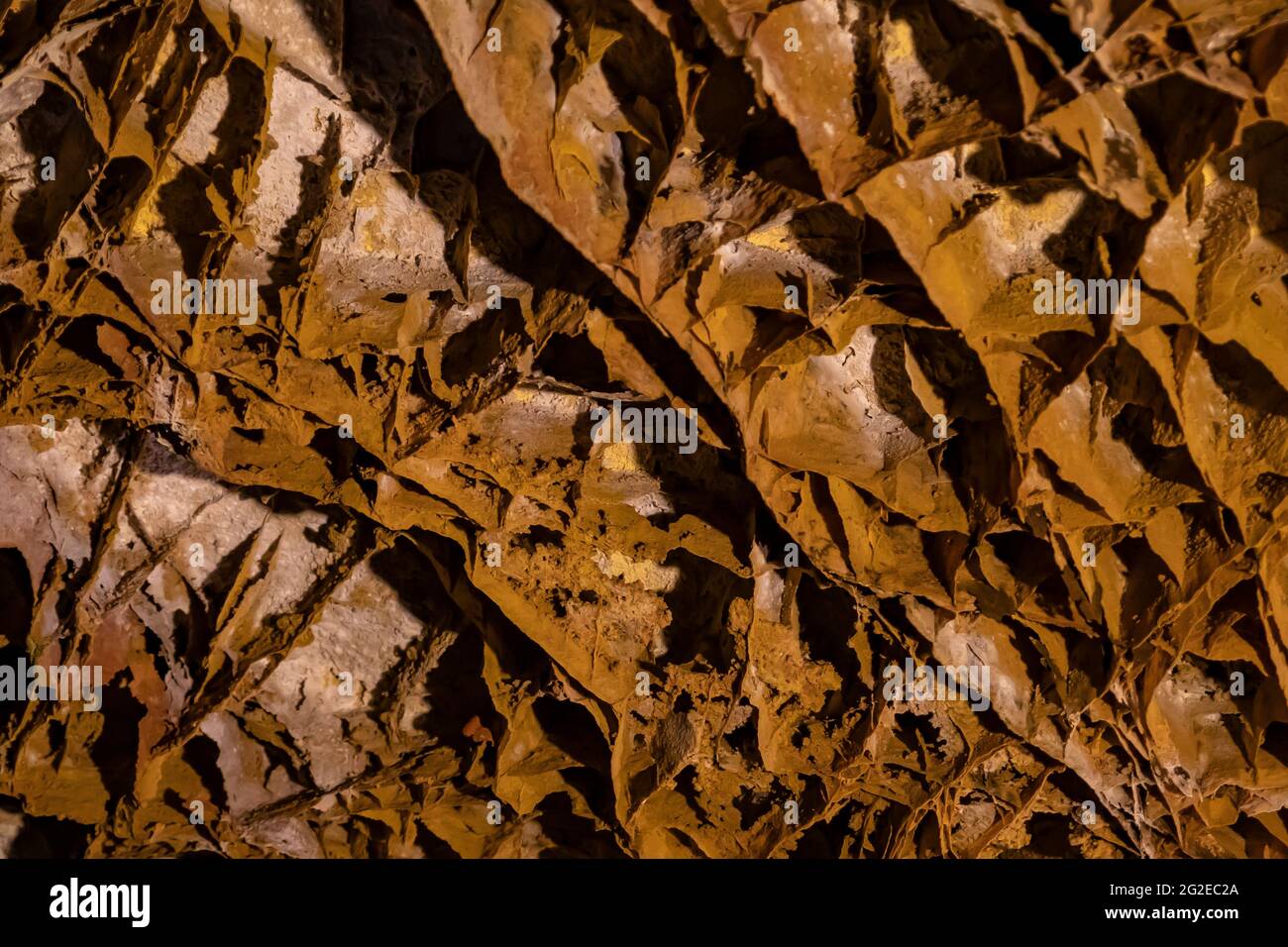 Intricate boxwork in Wind Cave, a cave formation found here more than anywhere else, Wind Cave National Park, South Dakota, USA Stock Photo