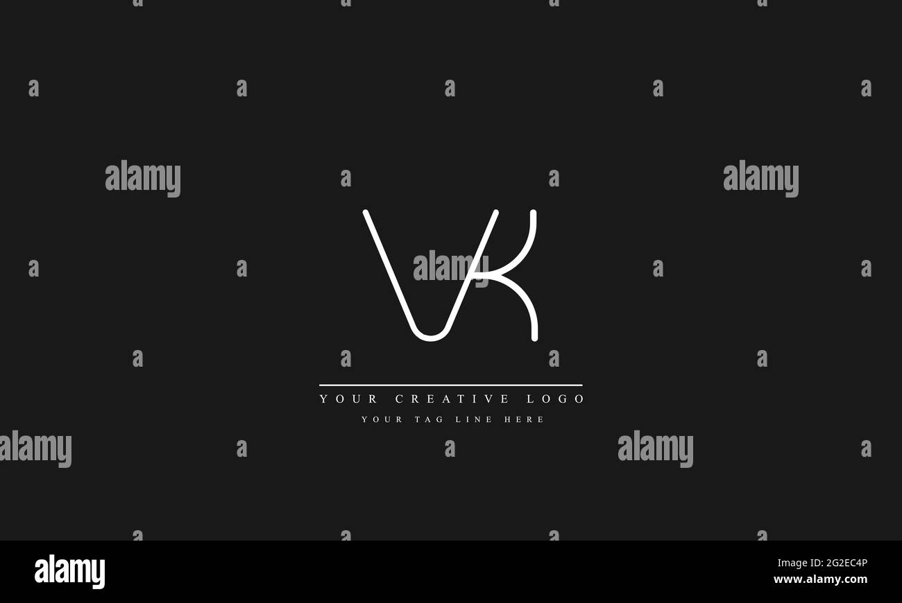Letter Logo Design with Creative Modern Trendy Typography VK KV Stock ...