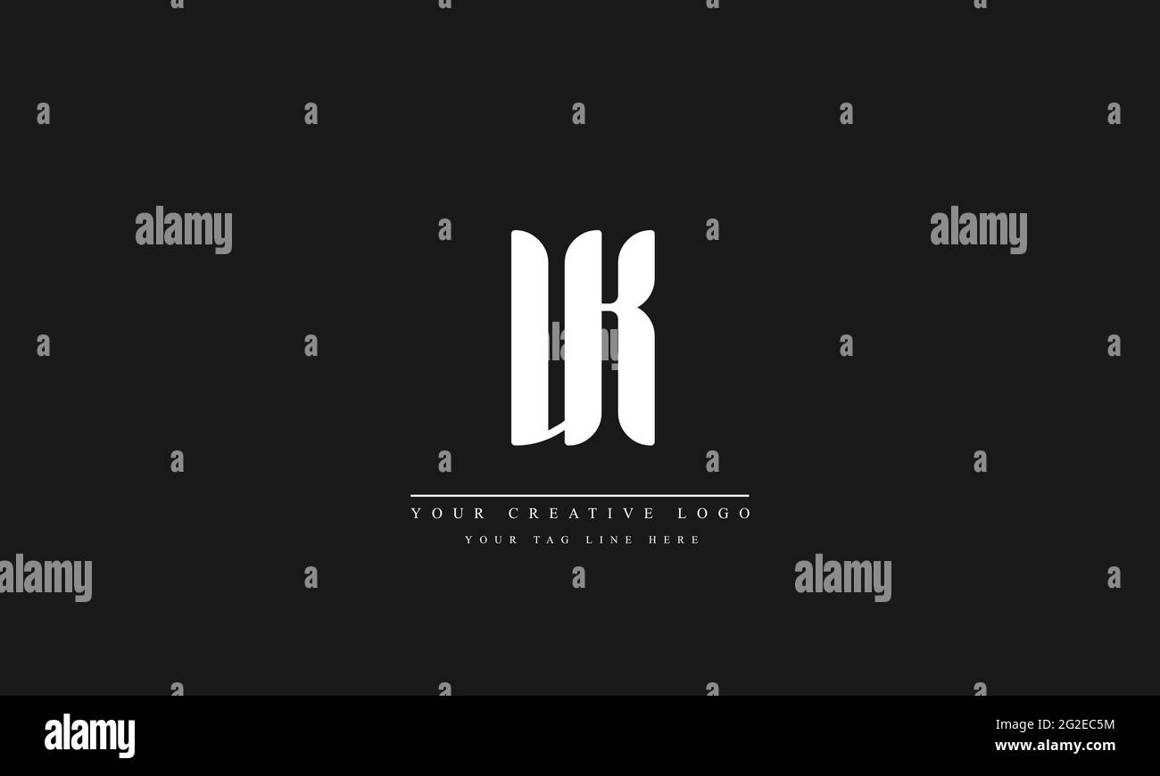 Letter Logo Design with Creative Modern Trendy Typography VK KV Stock ...
