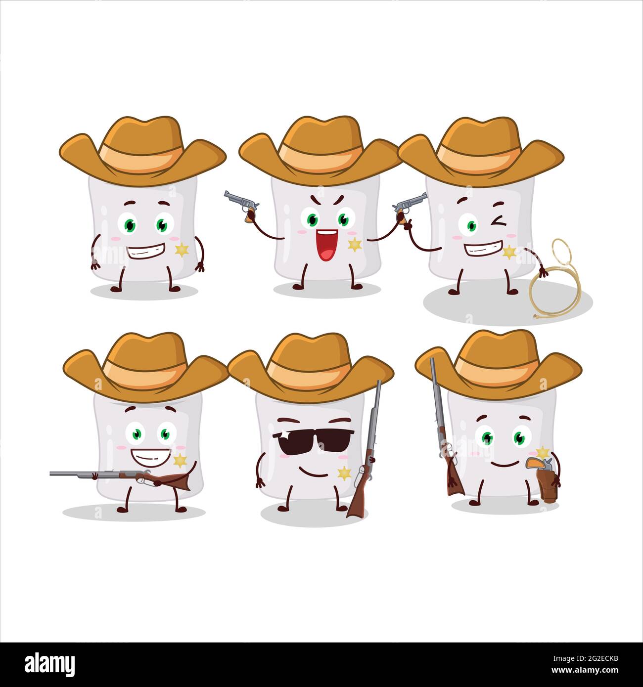 Cool cowboy marshmallow cartoon character with a cute hat. Vector  illustration Stock Vector Image \u0026 Art - Alamy, image size:1300x1390