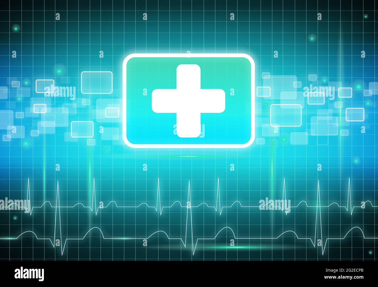 Modern first aid sign on blcak and blue background Stock Photo - Alamy