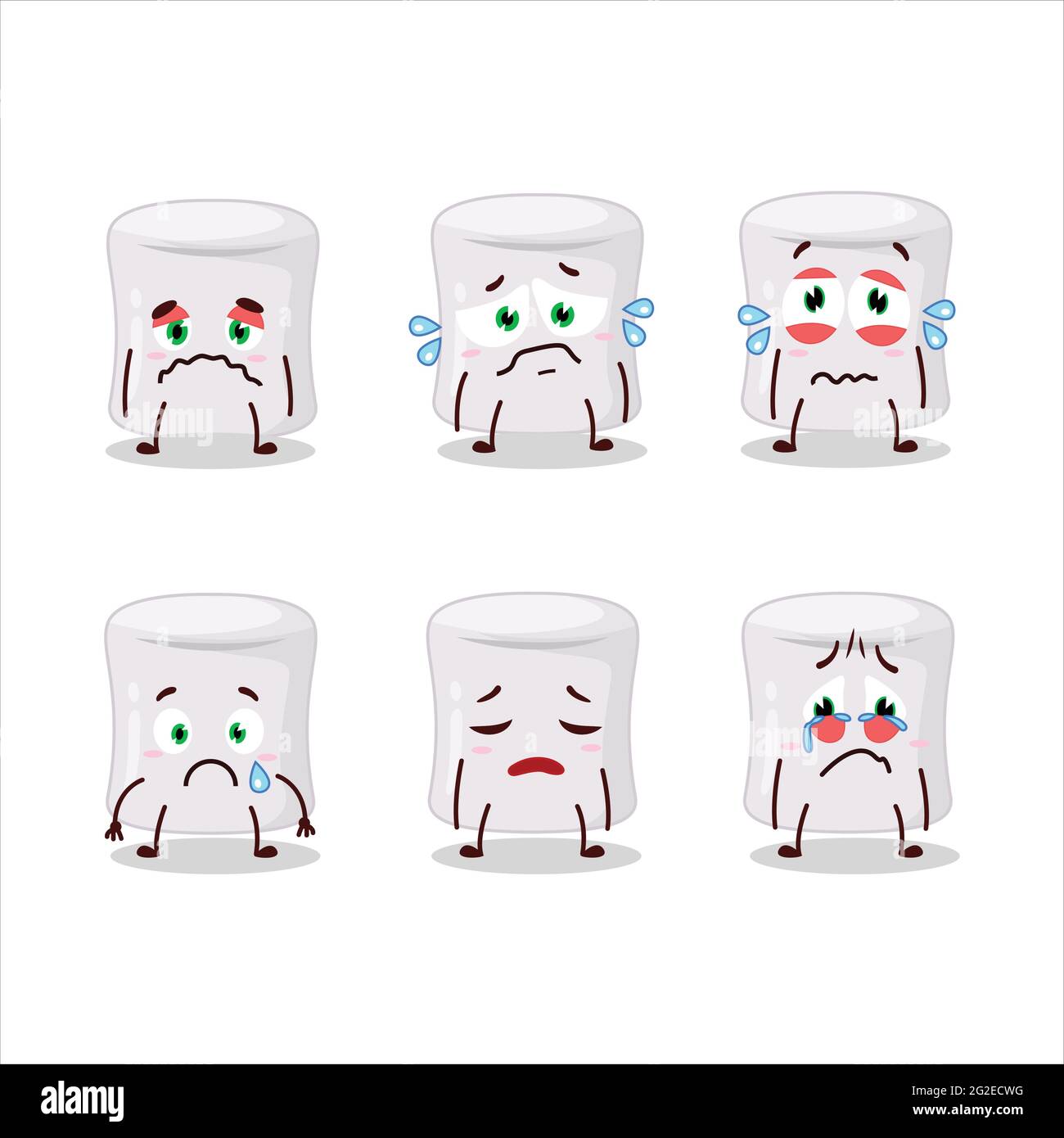 Marshmallow cartoon in character with sad expression. Vector illustration  Stock Vector Image & Art - Alamy