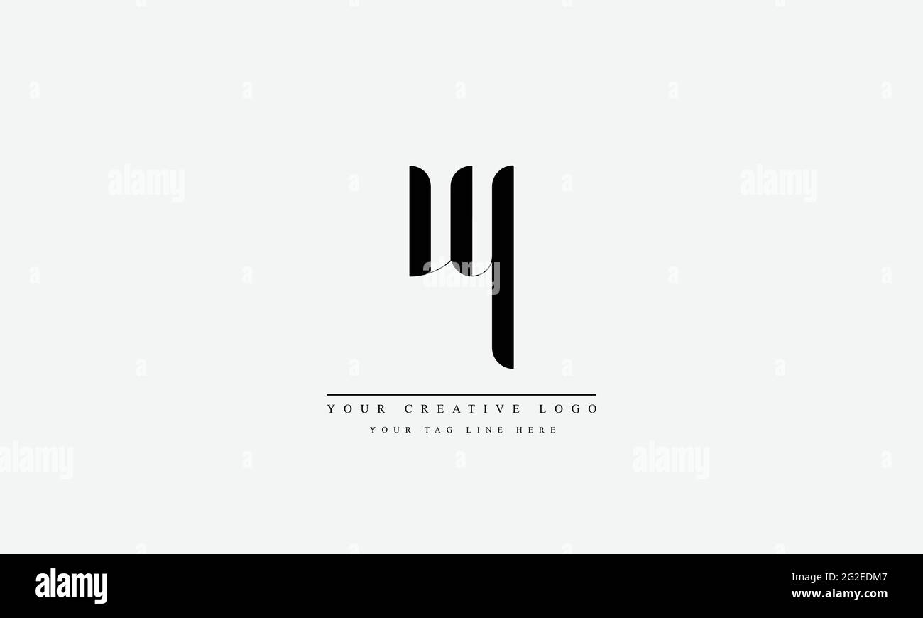 Letter Logo Design with Creative Modern Trendy Typography VY YV Stock Vector