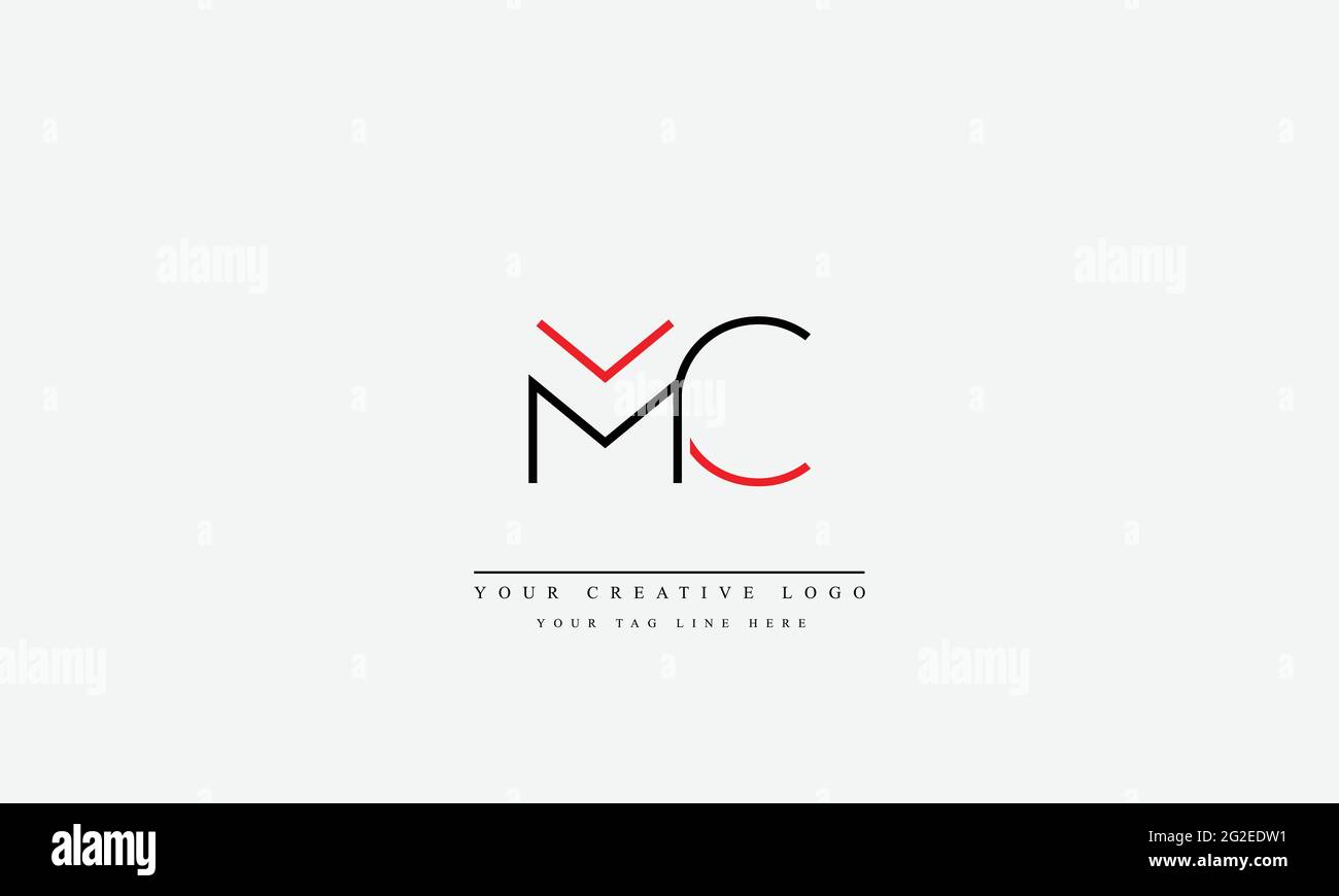 Letter Logo Design with Creative Modern Trendy Typography MC CM Stock Vector