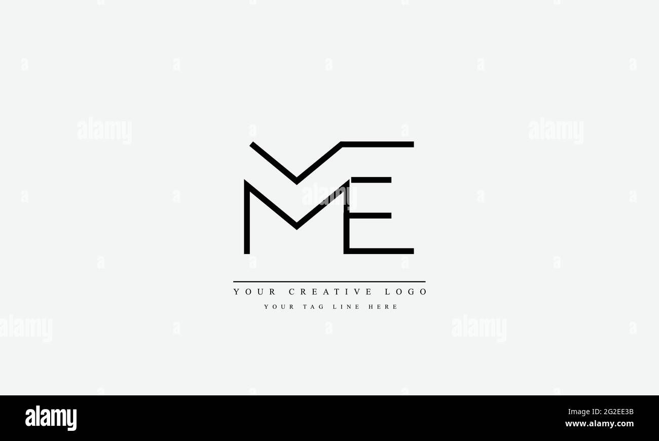Letter Logo Design with Creative Modern Trendy Typography ME EM Stock ...
