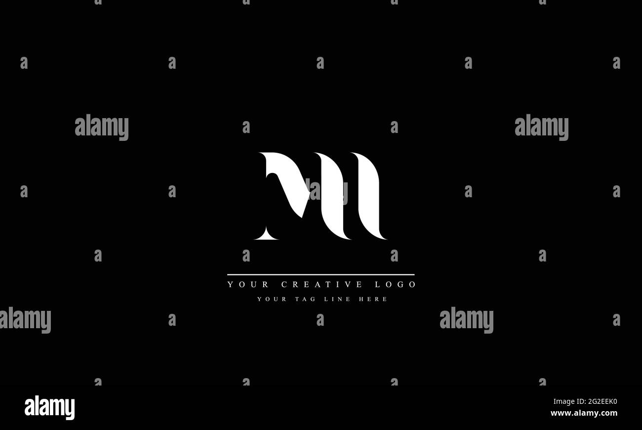 Letter Logo Design with Creative Modern Trendy Typography MH HM Stock ...