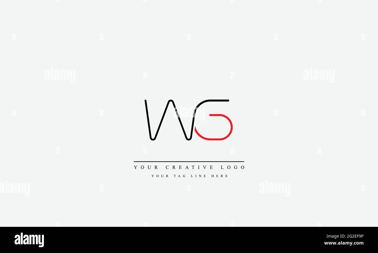 Letter Logo Design with Creative Modern Trendy Typography WG GW Stock ...