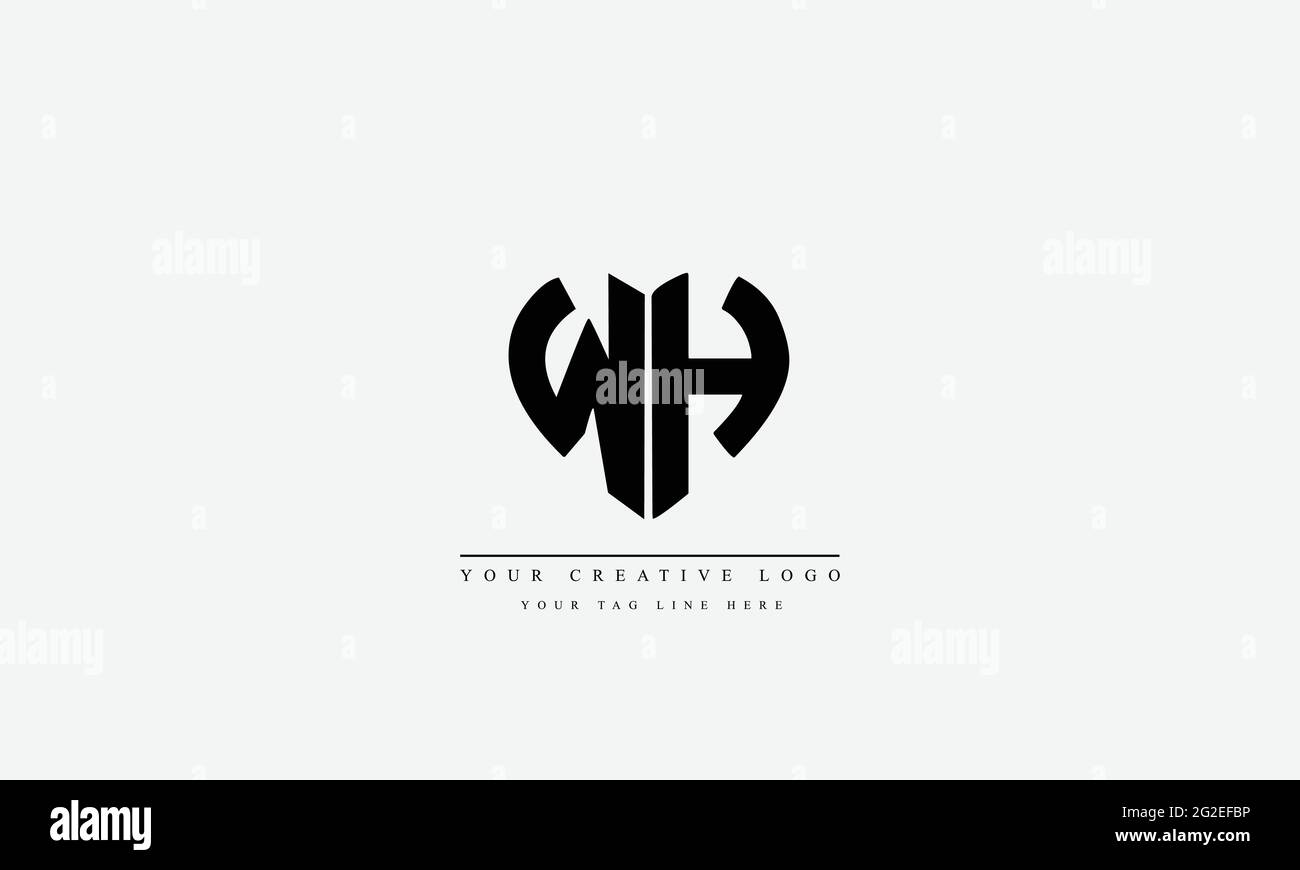 Letter Logo Design with Creative Modern Trendy Typography WH HW Stock ...