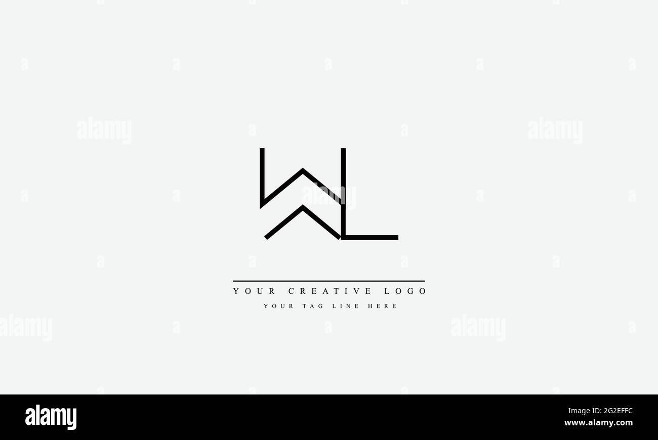 Letter Logo Design with Creative Modern Trendy Typography WL LW Stock Vector