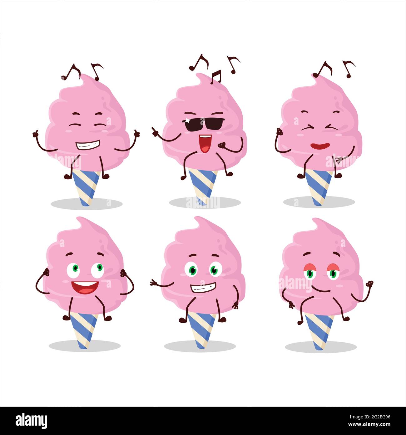 An image of cotton candy strawberry dancer cartoon character enjoying the  music. Vector illustration Stock Vector Image & Art - Alamy