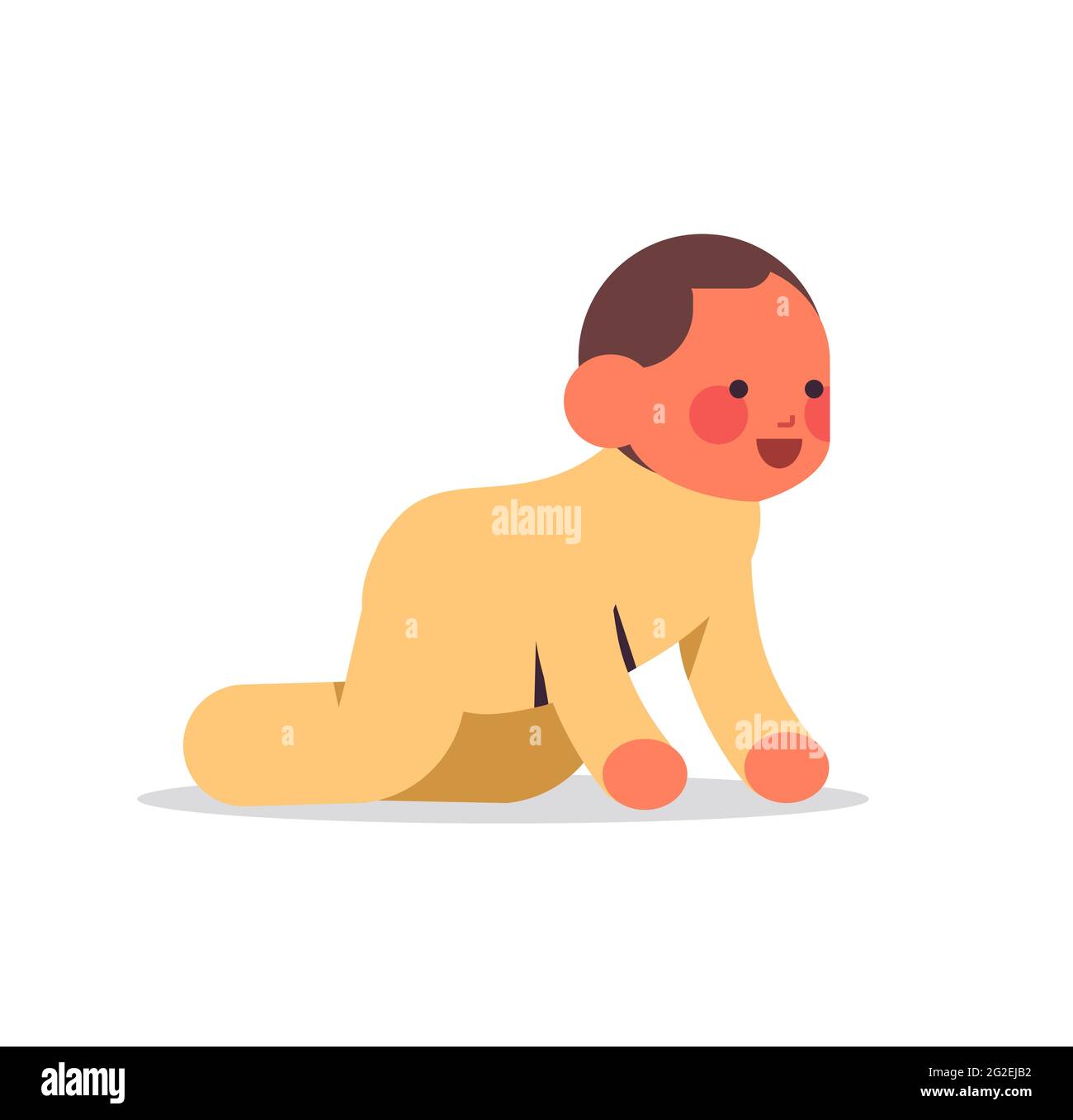 little baby boy infant in yellow pajamas childhood concept full length ...