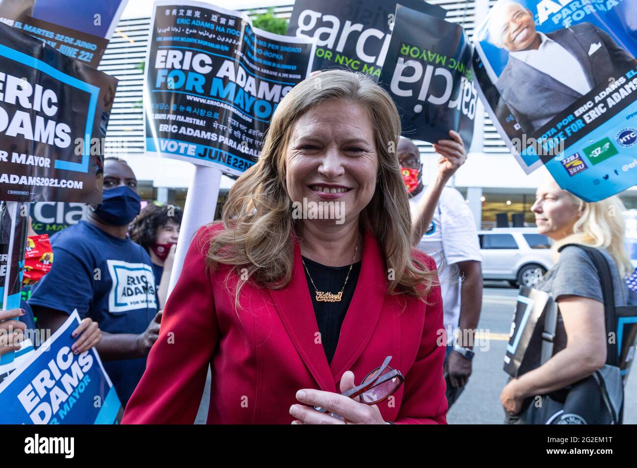New York, NY June 10, 2021 Mayoral candidate Kathryn Garcia arrives