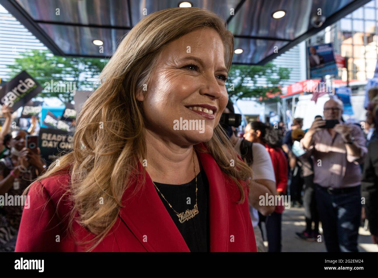 New York, NY June 10, 2021 Mayoral candidate Kathryn Garcia arrives