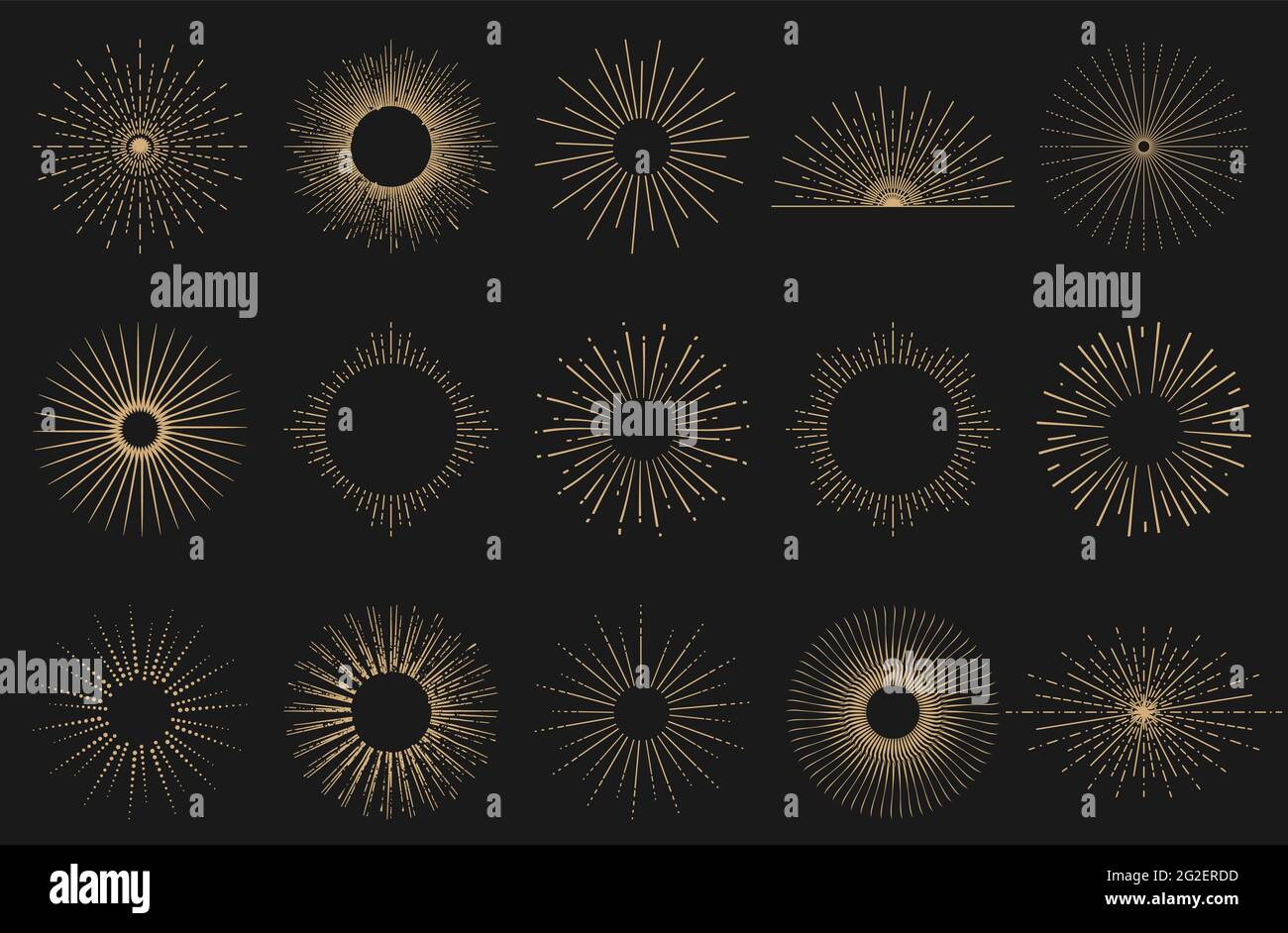Retro sunburst effect on dark background Stock Vector