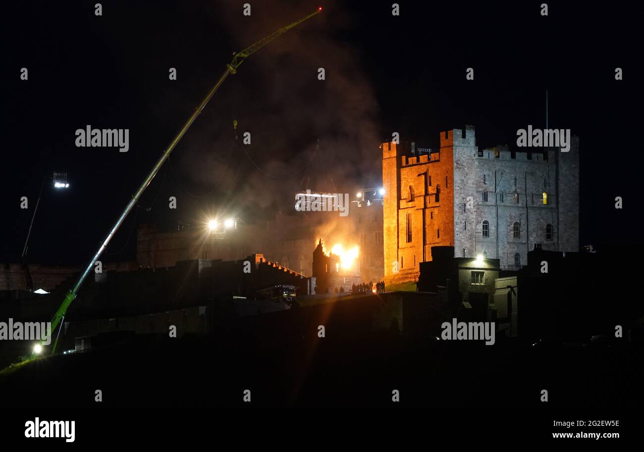 The set is put on fire as part of filming for the new Indiana Jones 5 ...
