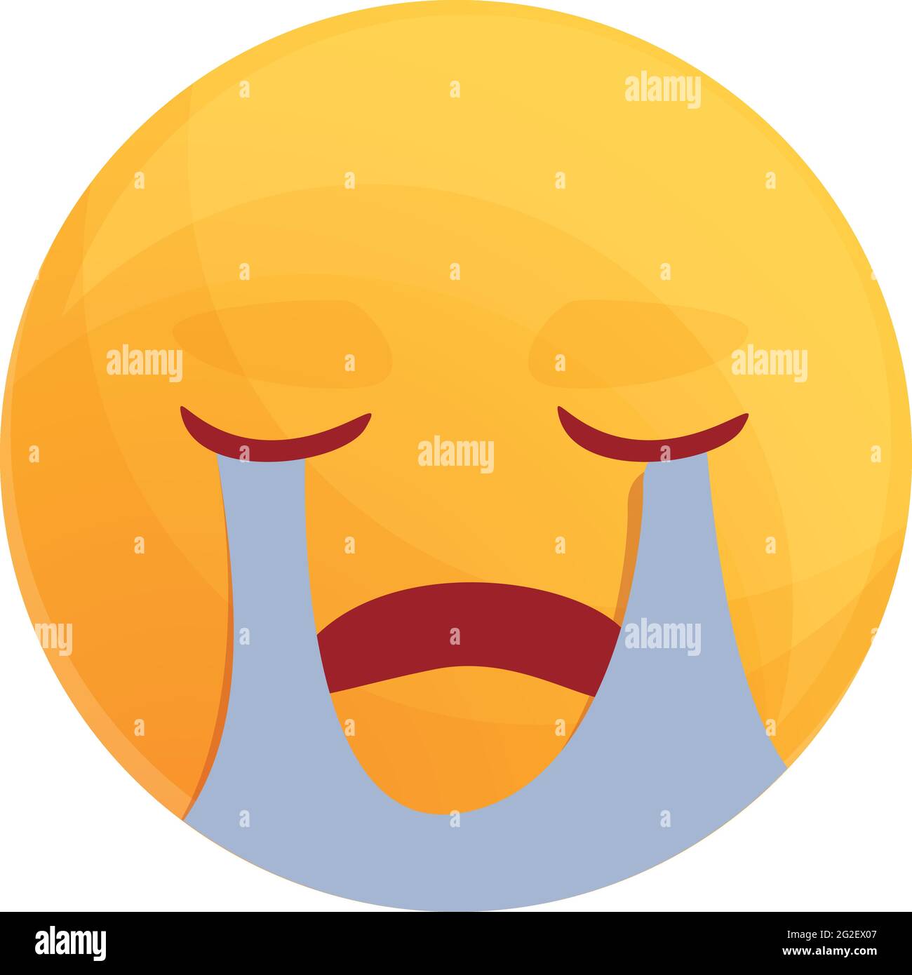 Crying emoticon icon. Cartoon of crying emoticon vector icon for web ...