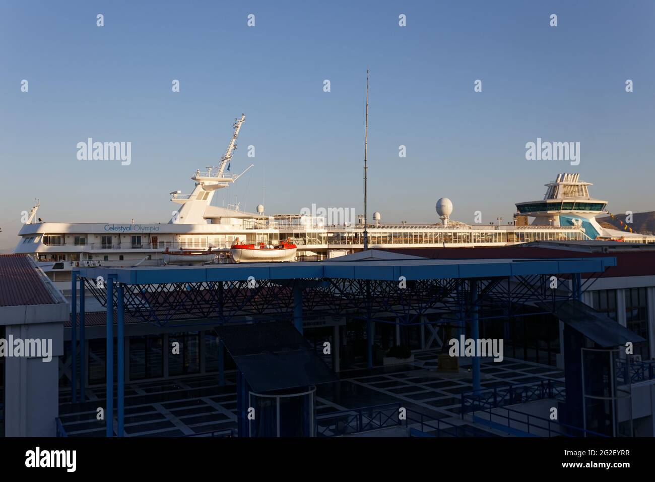 Celestyal Olympia in Harbour of Piraeus Greece Stock Photo