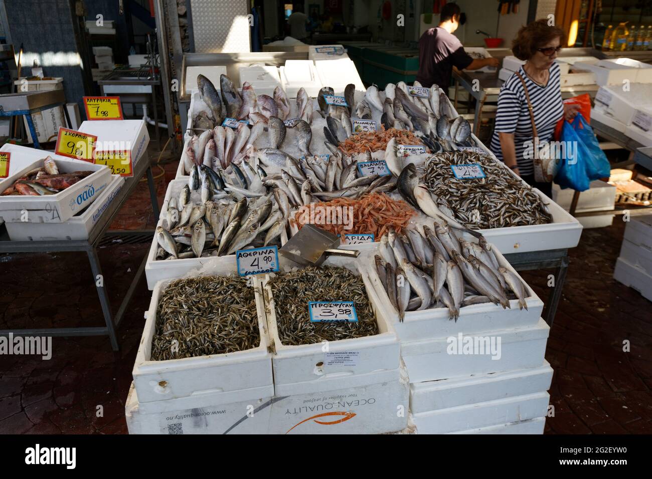 Fish Market in Piraeus Athens Stock Photo Alamy
