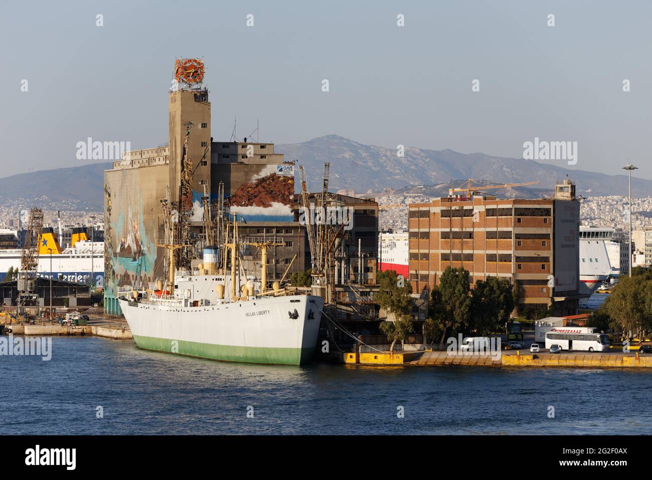 Floating Museum 'Hellas Liberty' Arthur M. Huddell - Harbour of Piraeus Greece Stock Photo