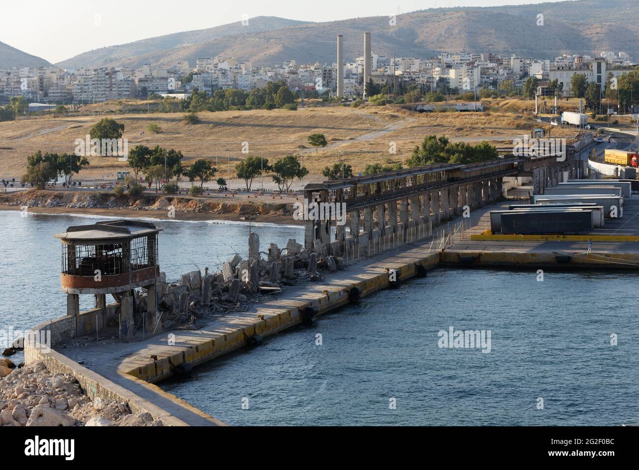 Old Krakari Mole - Harbour of Piraeus Greece Stock Photo