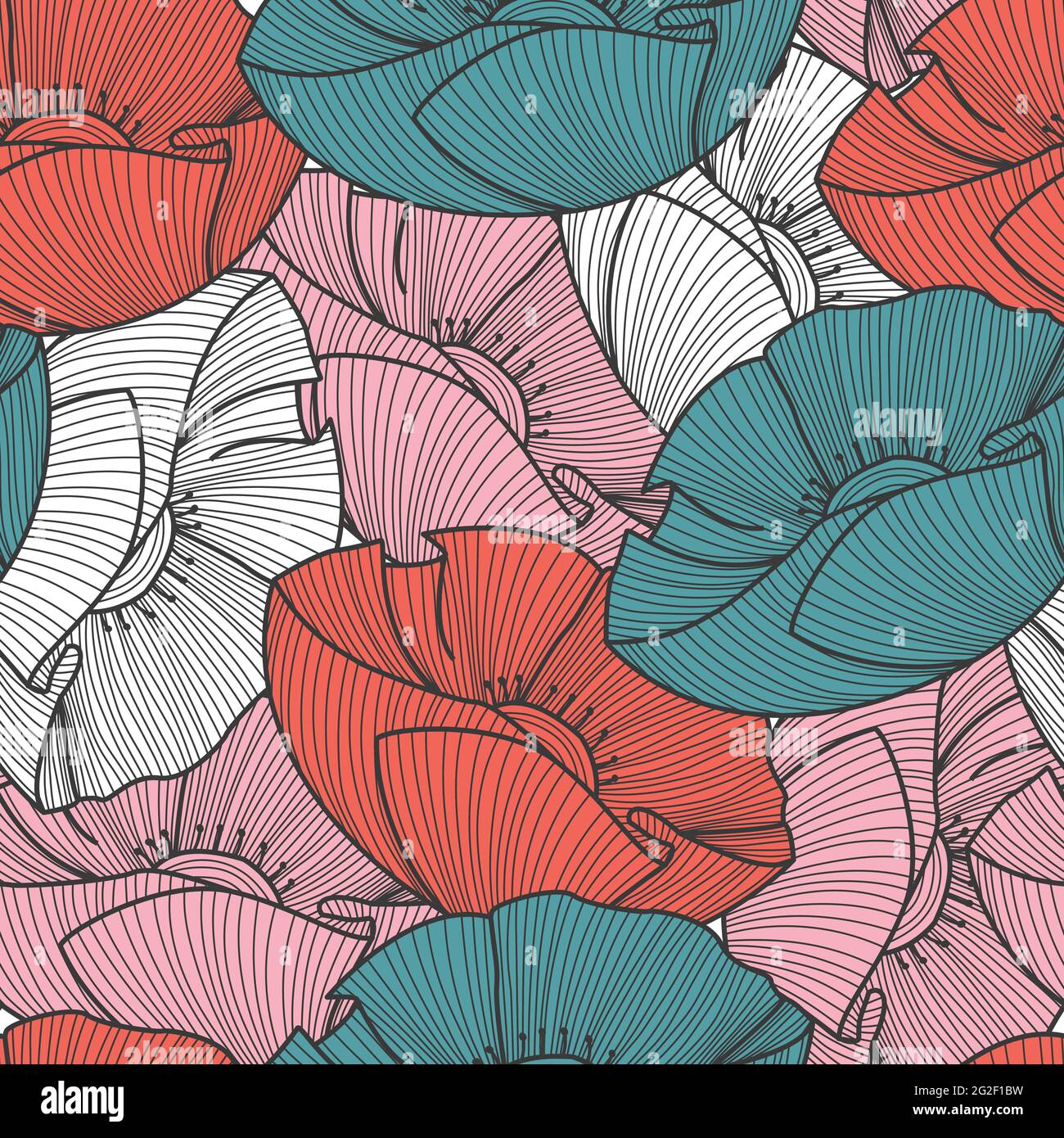 Poppy flower vector seamless pattern design for wallpaper, textile ...