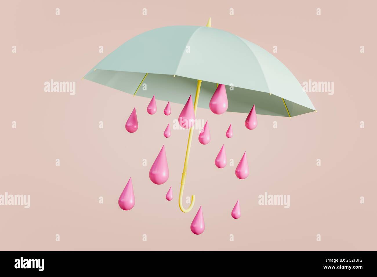 Umbrella with raindrops 3D render Stock Photo Alamy