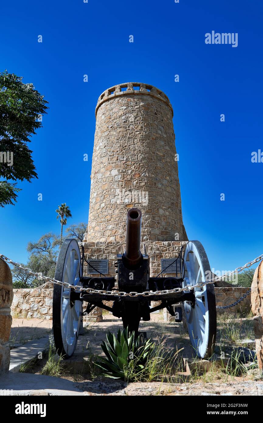 the historic Franke tower in Omaruru, Namibia, a national monument Stock Photo