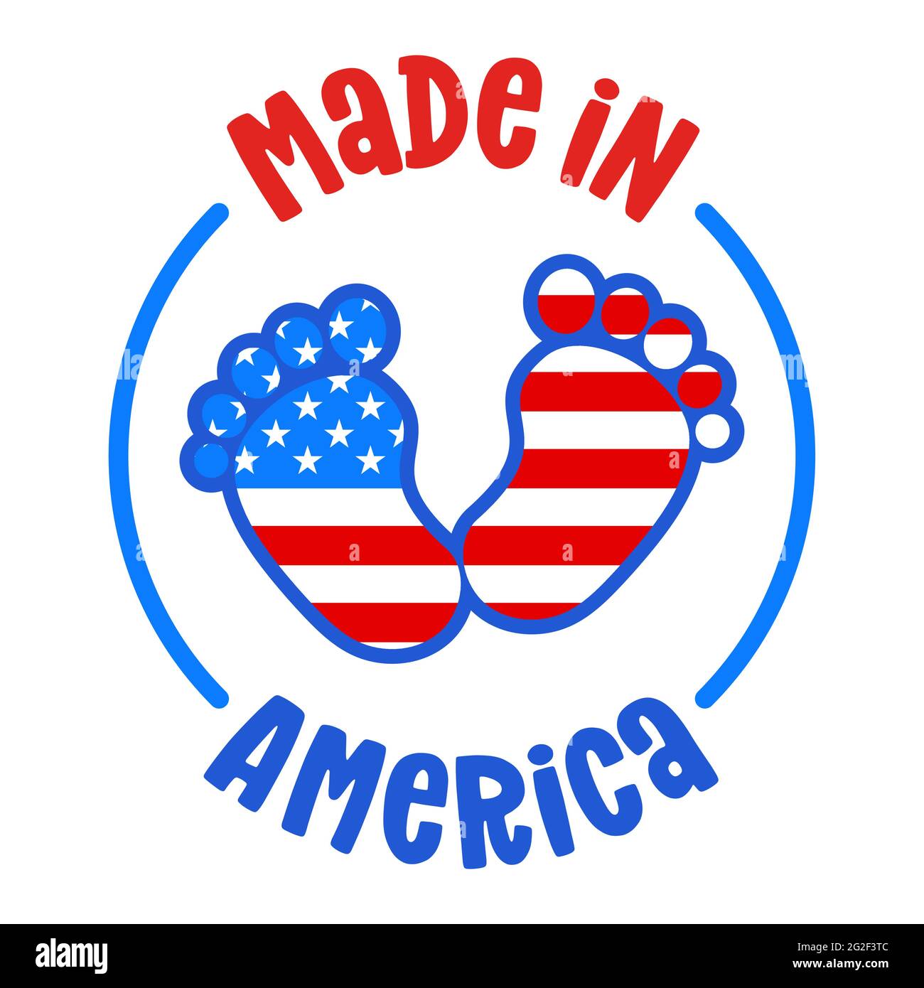 Made in the USA - Independence Day USA with motivational text. Good for T-shirts, Happy july 4th. Independence Day USA holiday. Love United States of Stock Vector