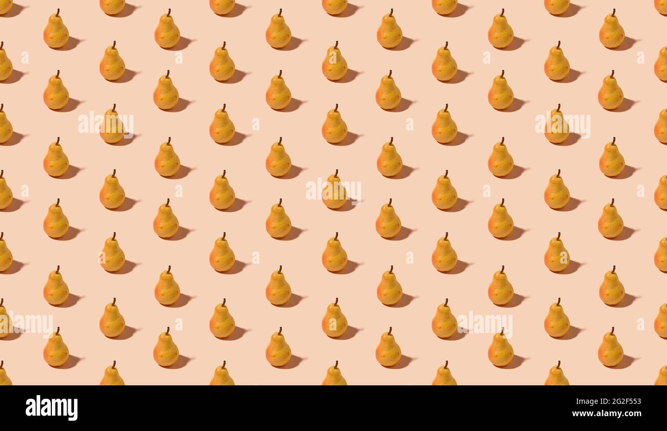 Creative seamless pattern with yellow pears on pastel background ...