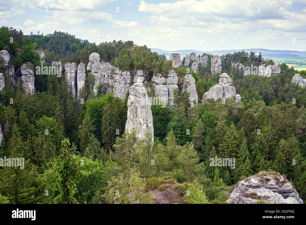 Rocks and forests in the protected landscape area of Cesky Raj or ...