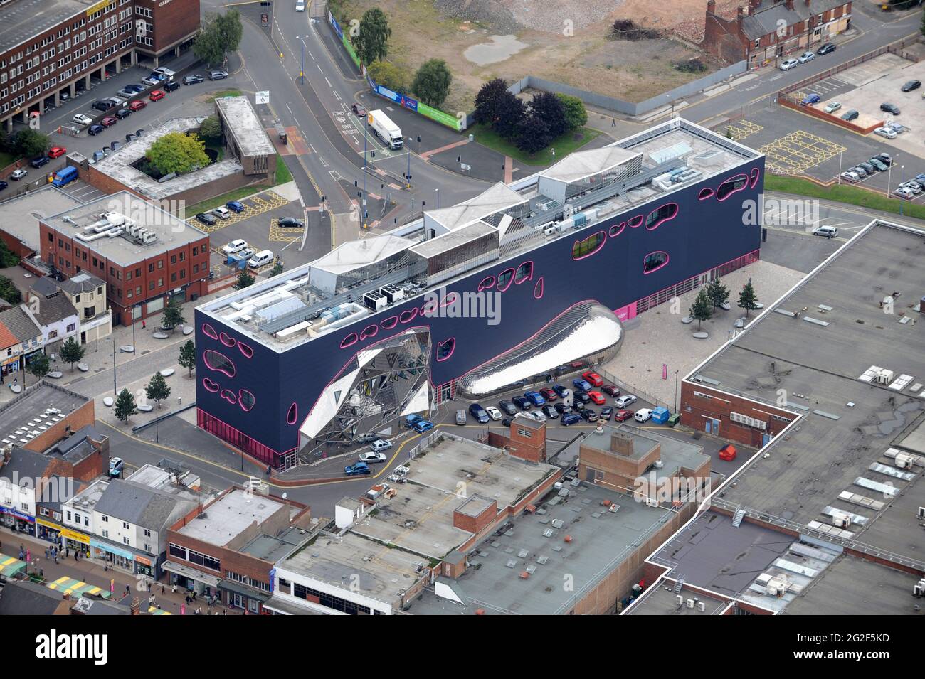 Aerial view of The Public building in West Bromwich Sandwell Uk Stock Photo