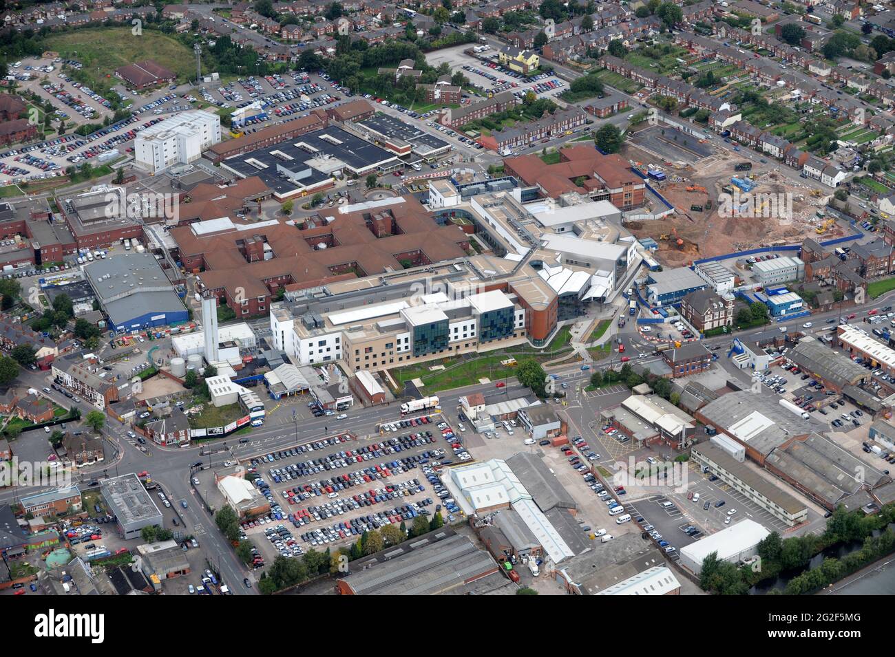Aerial view of sandwell general hospital west bromwich sandwell uk