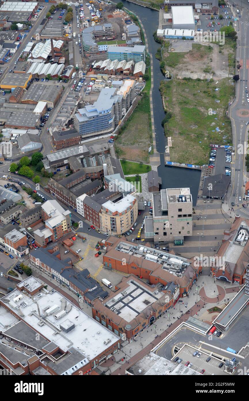 Aerial view of Walsall Town centre Uk Stock Photo