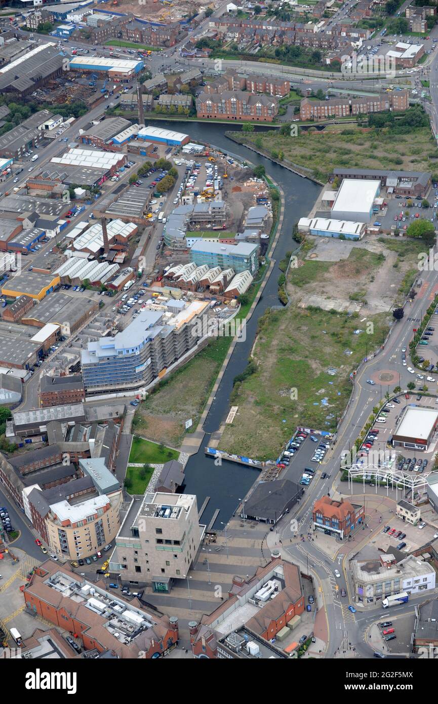 Aerial view of Walsall Town centre and canals Uk Stock Photo
