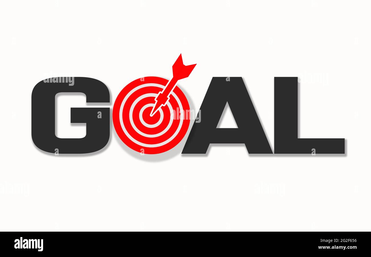 Goal word with targets and arrows, 3D rendering Stock Photo Alamy